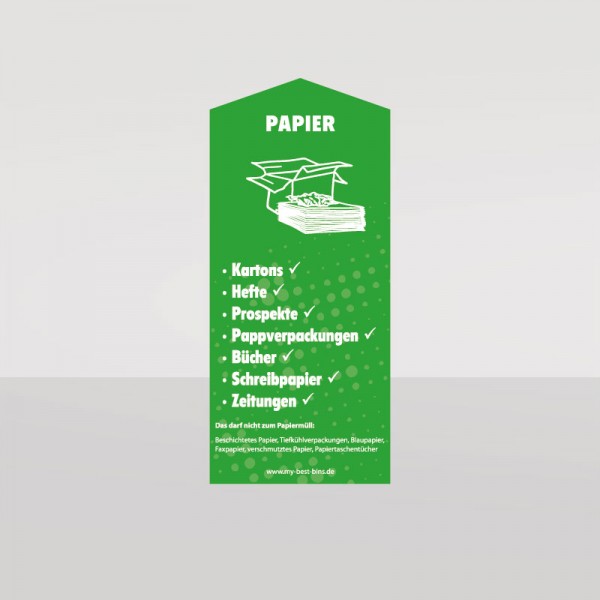 Aufkleber für Papier in grün (14 cm x 31,5 cm)