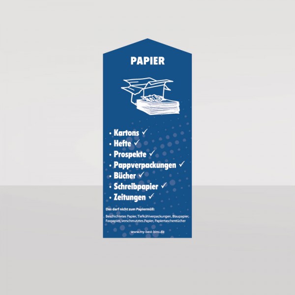 Papier Aufkleber in blau (14 cm x 31,5 cm)
